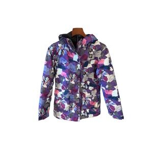 Orage Simone Prime 10 Girls Purple Floral Camo Insulated Ski Snowboard Jacket 12